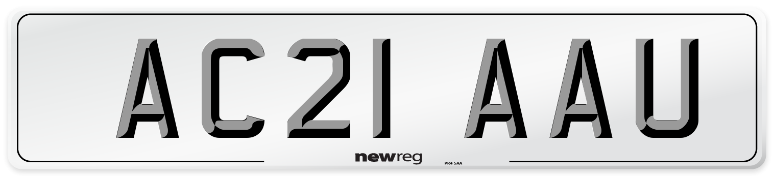 AC21 AAU Number Plate from New Reg